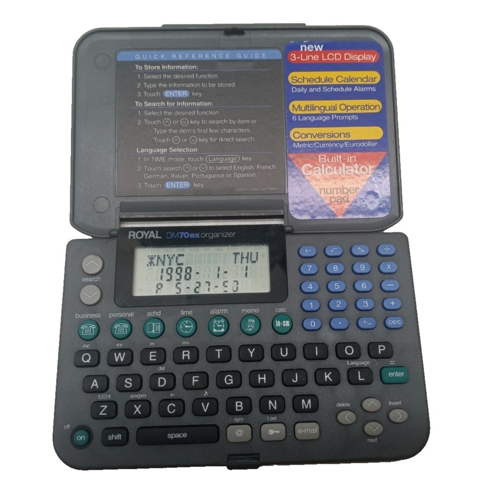 ROYAL IDEAS (DM70ex) Organizer with Built In Calculator - Memo, Alarm & Schedule